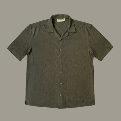 Olive green jacquard shirt