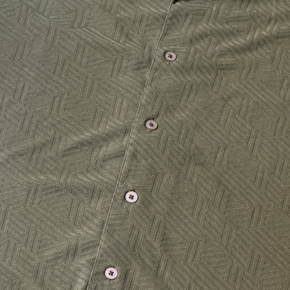 Olive green jacquard shirt