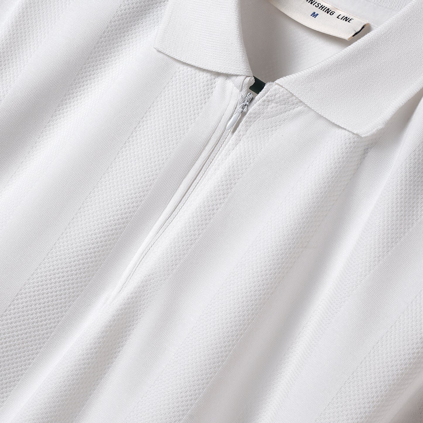 White Zipper Polo