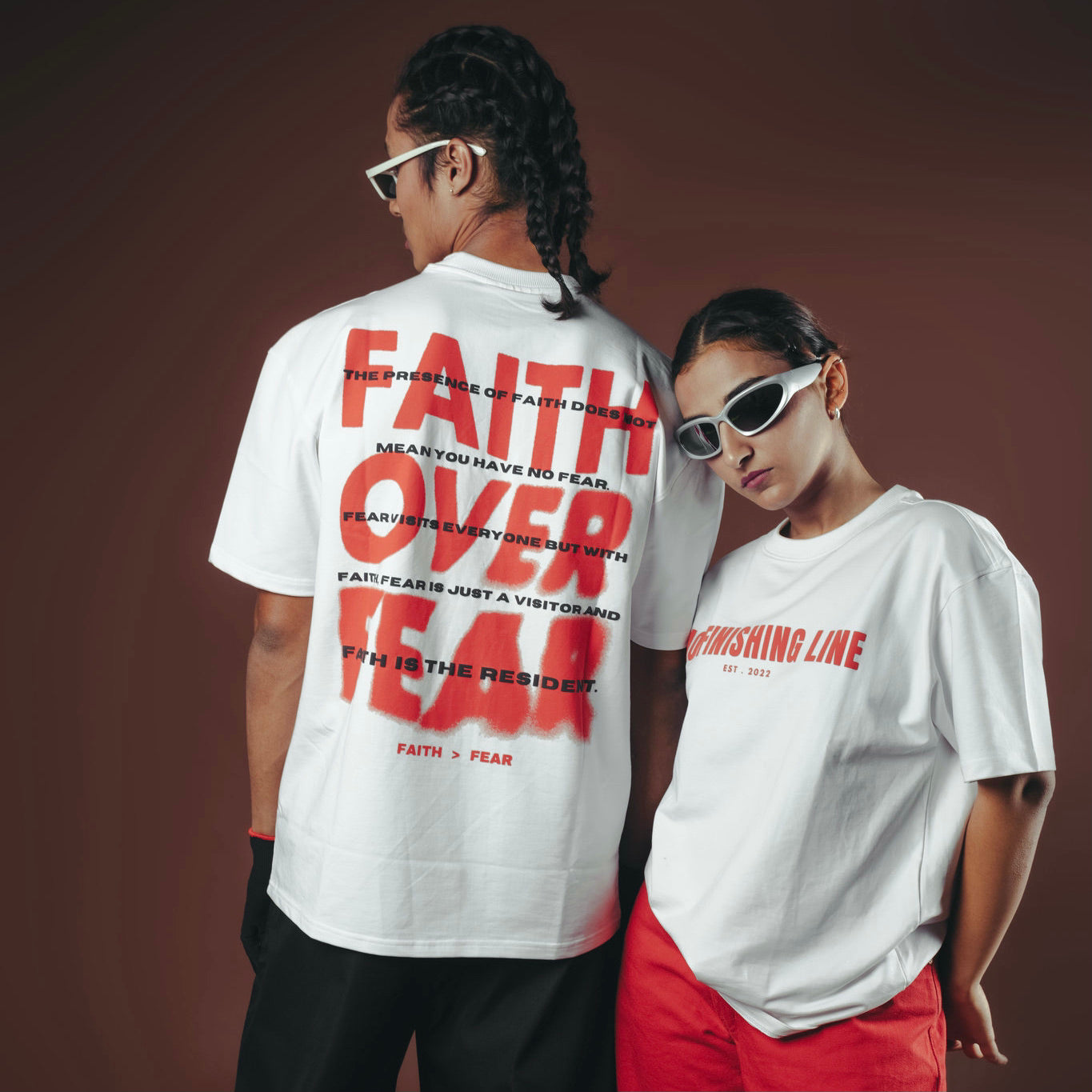 Faith over fear oversized T SHIRT NO FINISHING LINE